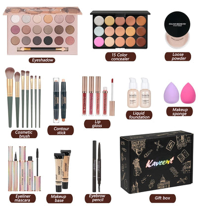 Makeup Kit Makeup Sets for Teens Makeup Kits for Women Teenagers Make up Eyeshadow Palette Foundation Concealer Lipgloss Loose Powder Makeup Kit for Women Full Kit