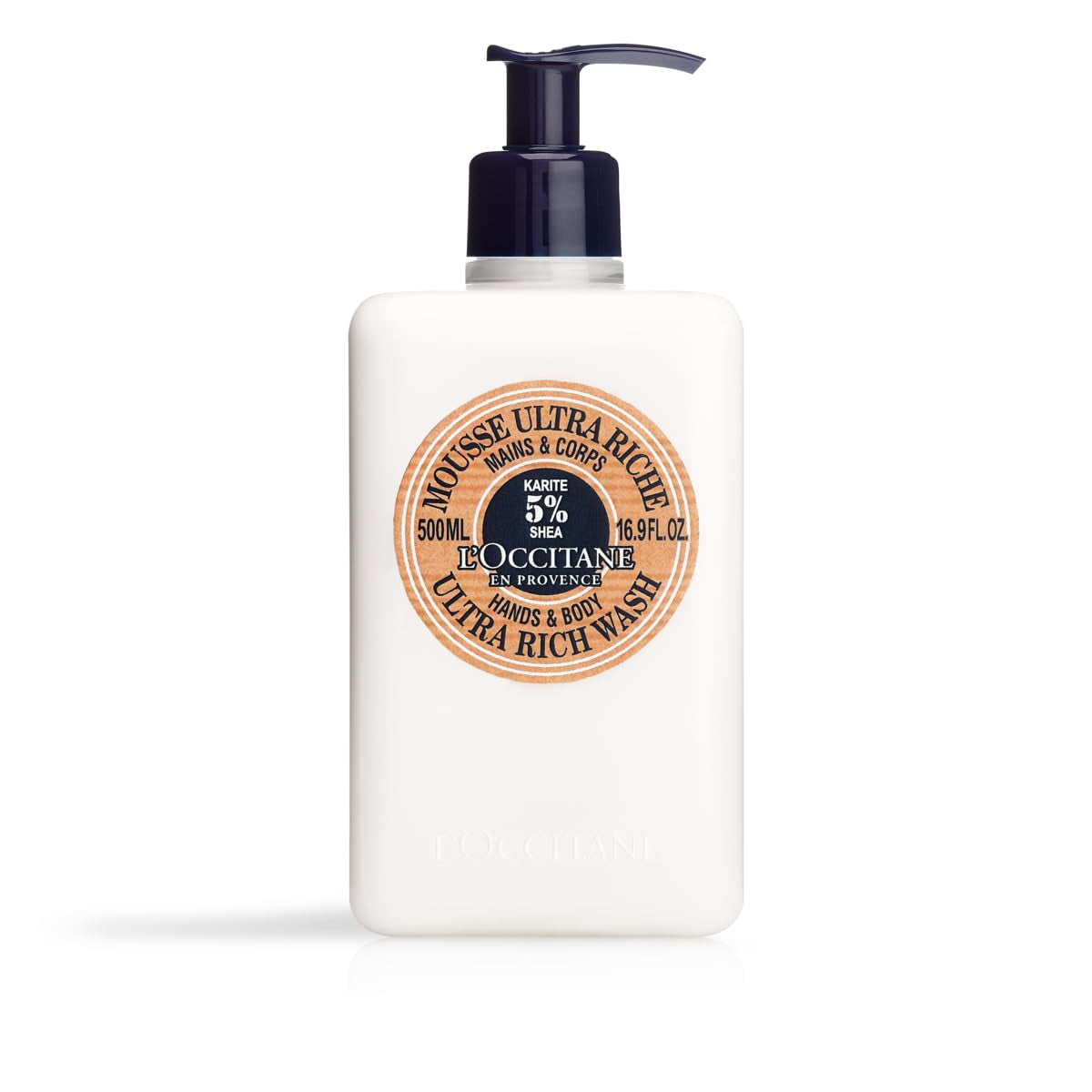 L'OCCITANE Shea Hands & Body Ultra Rich Wash: Cleanse, Soften, Gentle Foaming Cream, Classic Shea Scent, Prevent Dryness, with 5% Shea Butter