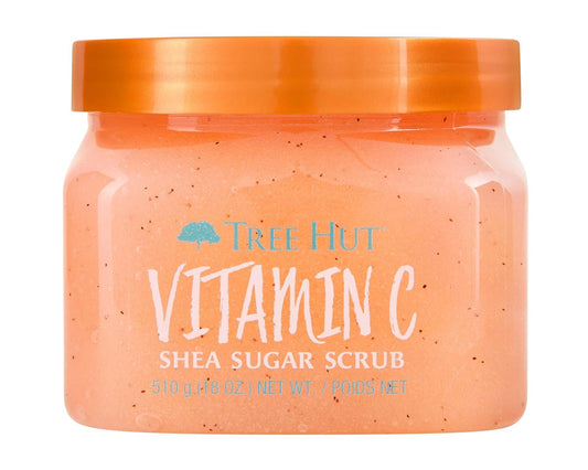 Vitamin C Body Scrub, Exfoliating & Hydrating Sugar Scrub W/ Shea Butter, Vitamin C & Essential Oils, Smooth Skin, Body Exfoliator for All Skin Types, Self Care Gifts for Women, Vegan, 18 Oz