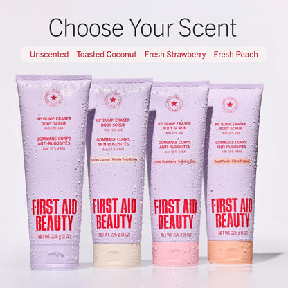 KP Bump Eraser Body Scrub with 10% AHA, Keratosis Pilaris Skin Exfoliator with Glycolic and Lactic Acids