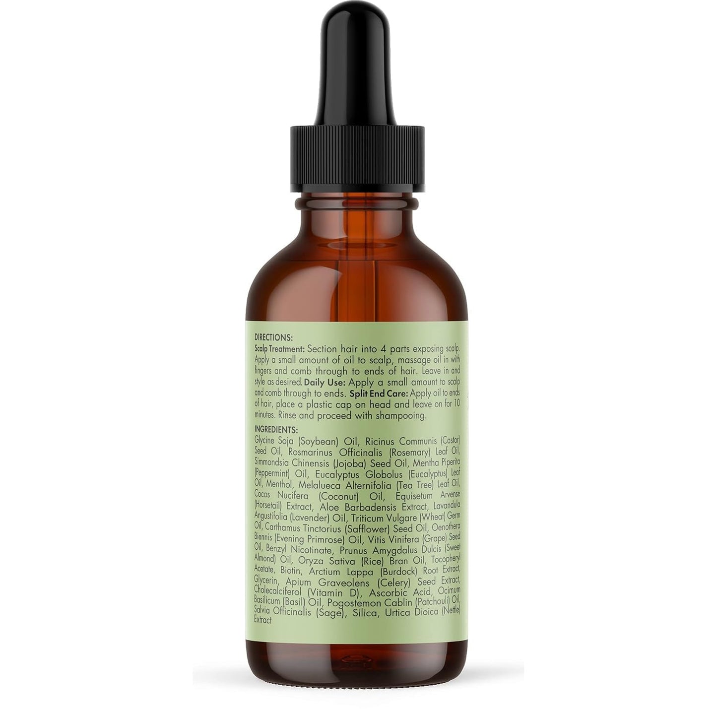 Organics Rosemary & Mint Hair Oil - Strengthening Biotin Oil Infused Frizzy & Damaged Hair Care - Split Ends & Dry Scalp Treatment to Support Longer, Healthier Strands, 2 Ounce