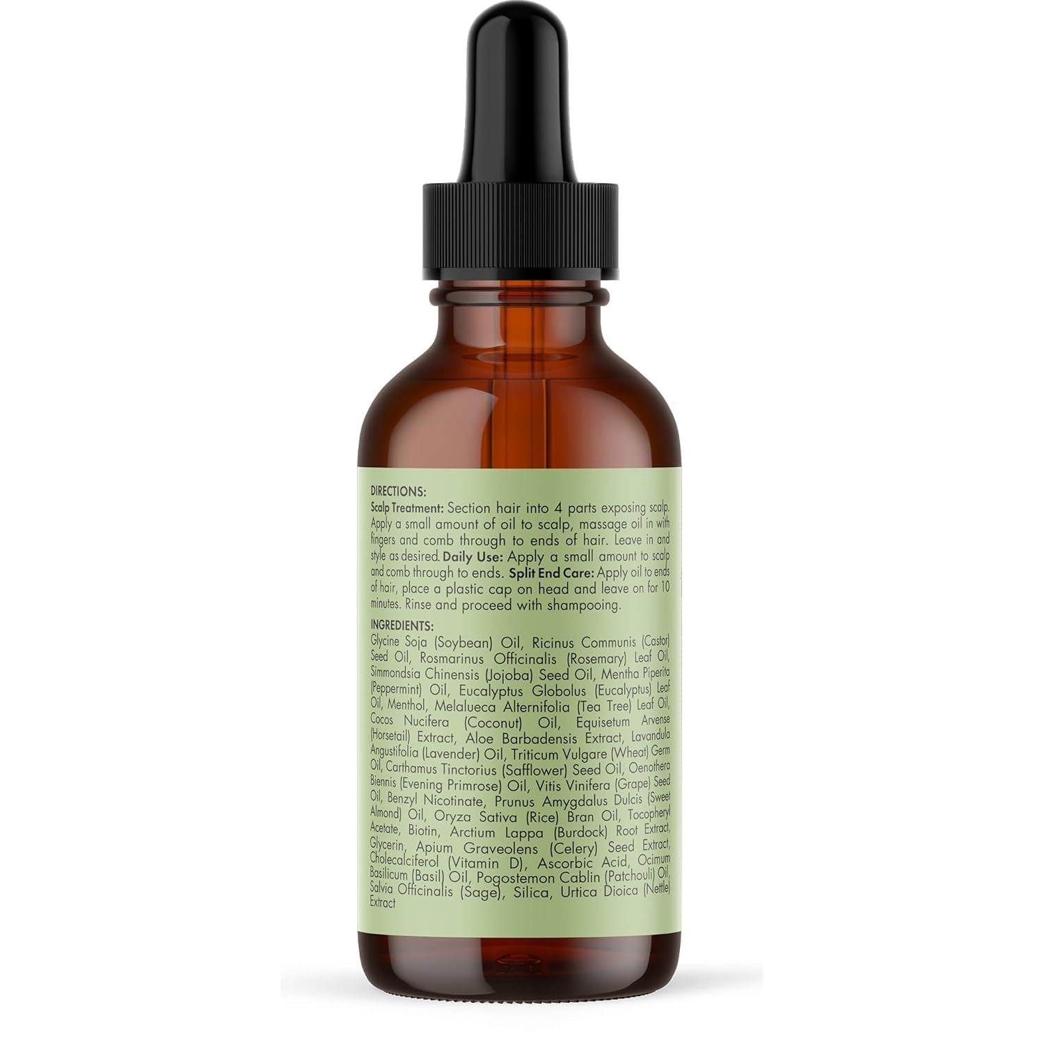 Organics Rosemary & Mint Hair Oil - Strengthening Biotin Oil Infused Frizzy & Damaged Hair Care - Split Ends & Dry Scalp Treatment to Support Longer, Healthier Strands, 2 Ounce