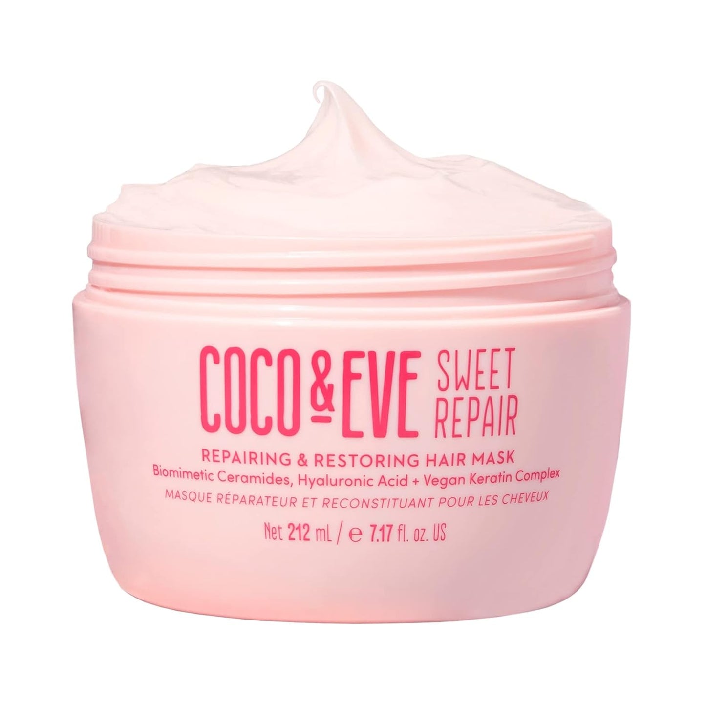 Sweet Repair Repairing and Restoring Hair Mask. 85% Stronger Hair, Reduce Hair Damage by 65%. Biomimetic Ceramides, Hyaluronic Acid, Vegan Keratin. Increase Hydration & Shine.