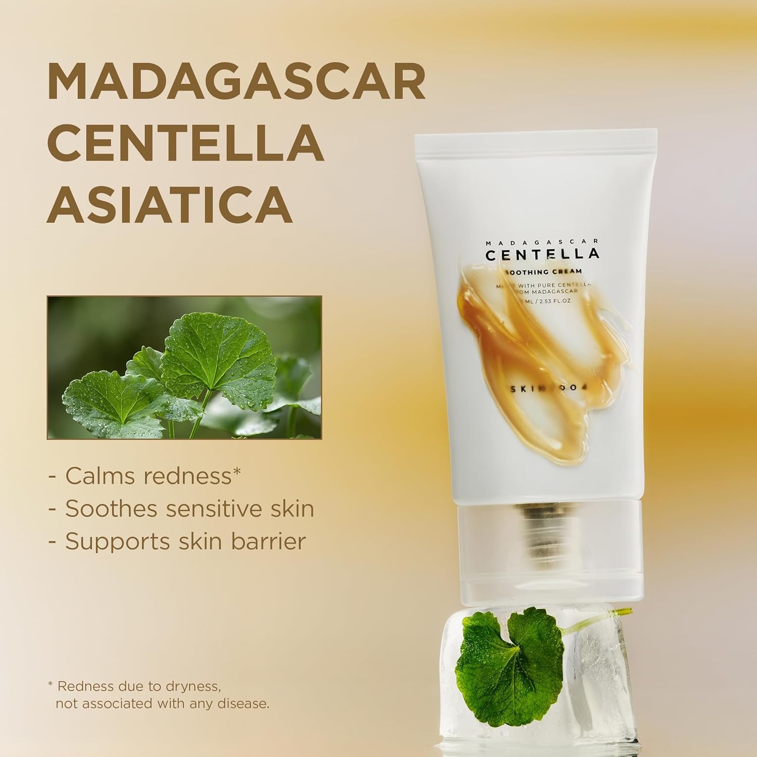 Centella Soothing Cream, Face Moisturizer with Centella Asiatica, Korean Centella Moisturizer Cream for Soothing & Skin Barrier Support, Cica Gel Cream, Korean Skin Care, 2.53 Fl.Oz / 75Ml