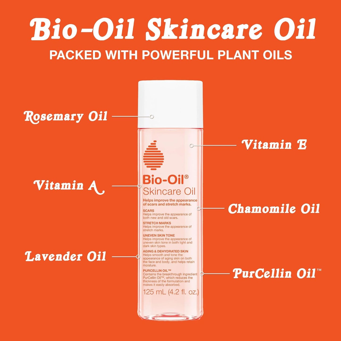 Skincare Body Oil Serum for Scars and Stretch Marks, Face and Body Moisturizer with Vitamin E & a for Sensitive Dry Skin, Dermatologist Recommended, Non-Comedogenic, 4.2 Oz