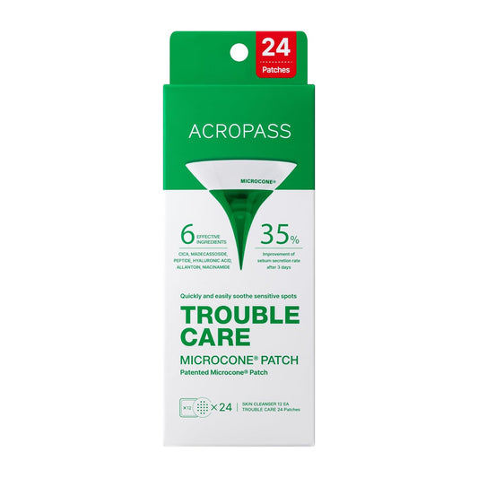 Trouble Care Microcone Acne Patch, Spot Care for Early Pimple and Zits, Hydrocolloid & Niacinamide for Blemishes (Regular Size 24Count)