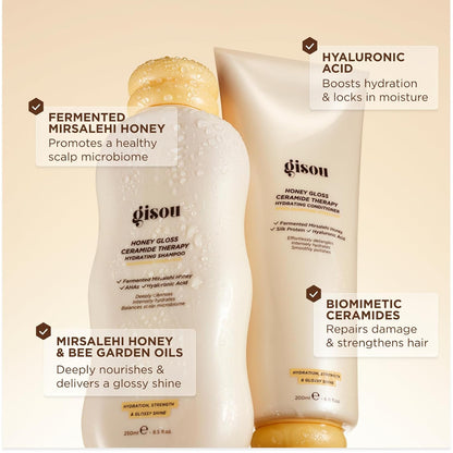 Honey Gloss Hair Therapy Trio - Mini Shampoo, Mini Hair Mask and Mini Conditioner for Smoother, Stronger and Glossier Hair