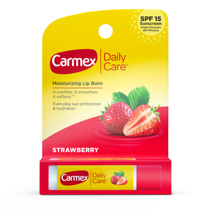 Daily Care Moisturizing Lip Balm Stick, SPF 15, Strawberry Flavor, 1 Count