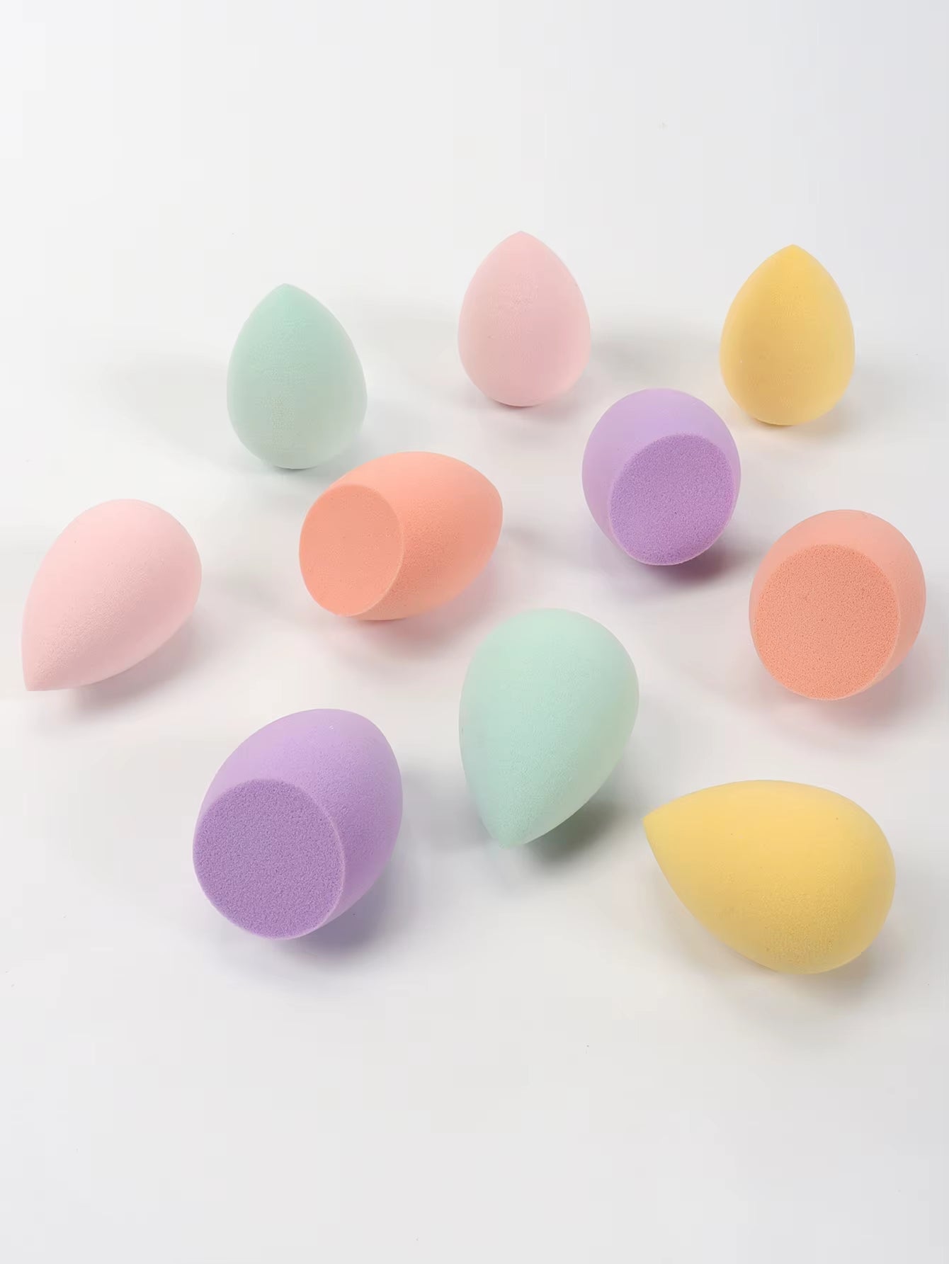 10 件 Mini Makeup Sponge Powder Puff Beauty Sponge for Makeup Concealer Liquid Foundation Face Cosmetic Puff Make up Sponge