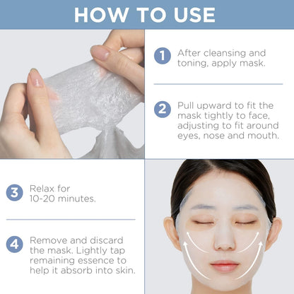 Best Korean Hyaluronate Watermide Essential Face Mask - Hydrating and Moisturizing Sheet Masks with Hyalu Active 3X for All Skin Types (10 Count)