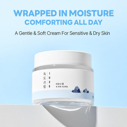 1025 Dokdo Cream 2.71 Fl Oz, 48-Hour Deep Hydrating Face Moisturizer for Acne-Prone, Redness and Sensitive Skin with Ceramide, Skin Barrier Repair Face Cream, No Fragrance, Korean Skin Care