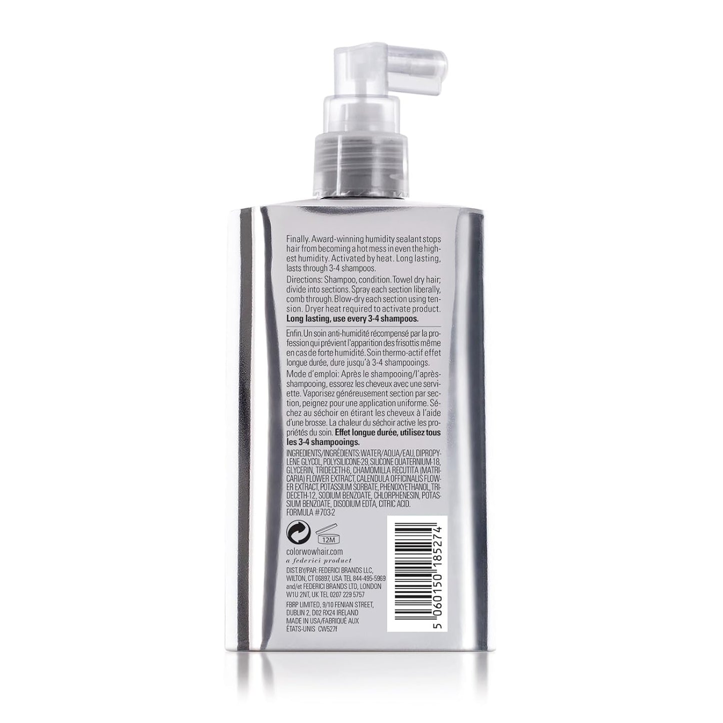 COLOR WOW Dream Coat Anti-Humidity Treatment Spray – Anti-Frizz Hair Smoothing Spray with Built-In Heat Protectant, Award-Winning Leave in Treatment for Glassy Smooth, Shiny Styles up to 3-4 Washes