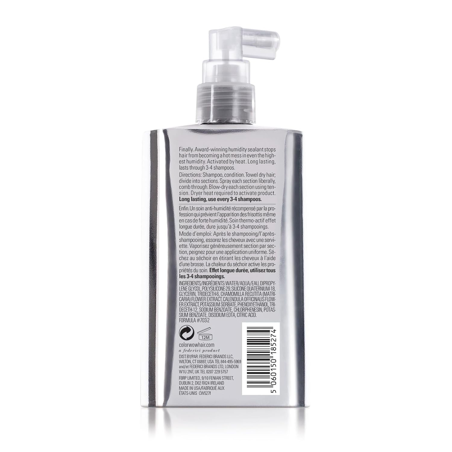 COLOR WOW Dream Coat Anti-Humidity Treatment Spray – Anti-Frizz Hair Smoothing Spray with Built-In Heat Protectant, Award-Winning Leave in Treatment for Glassy Smooth, Shiny Styles up to 3-4 Washes