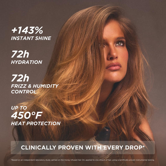 Honey Infused Hair Oil Mini - Hydrating & Frizz Control Luxury Treatment with Mirsalehi Honey, Adds Shine & Heat Protectant, Color Safe for All Hair Types, 0.7 Fl Oz