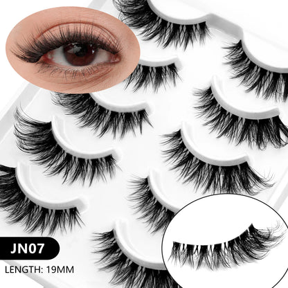 Veltrinay Fake Lashes Mink Lashes Plush 3D False Eyelashes Clear Band Accent Cat Eye Lashes False Lashes Makeup