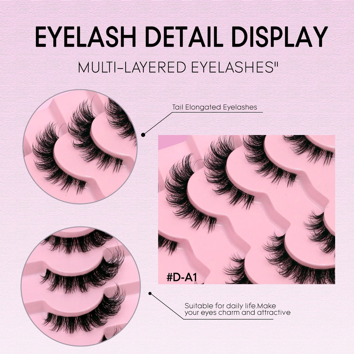 Veltrinay Fake Lashes Mink Lashes Plush 3D False Eyelashes Clear Band Accent Cat Eye Lashes False Lashes Makeup