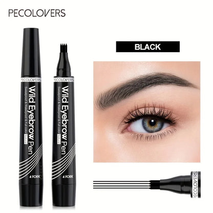 6 Colors 1Pc Eyebrow Pen Waterproof 4 Split Tip Eyebrows Pen Eyebrow Tattoo Pen Waterproof Liquid Black Eyebrow Makeup Pencil