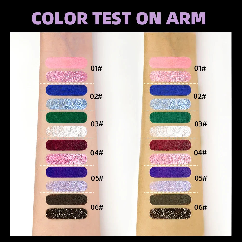6 Colors Double Ended Diamond Glitter and Matte Mascara Lasting Colored Mascara Eyelashes Pink Green Red Voluminous Rimel