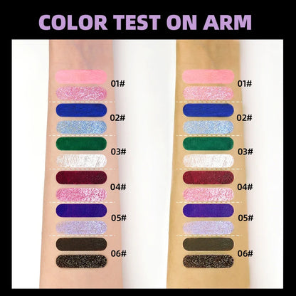 6 Colors Double Ended Diamond Glitter and Matte Mascara Lasting Colored Mascara Eyelashes Pink Green Red Voluminous Rimel