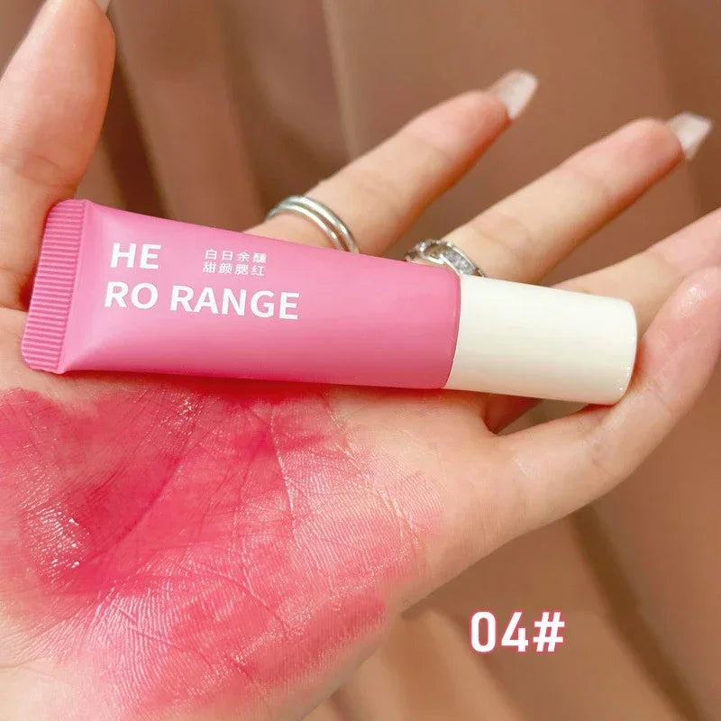Cheek Blush Pigment Tube Moisturizing Rouge Blush Professional Cosmetic for Face Blusher Lasting Liquid Blush Brightening Makeup