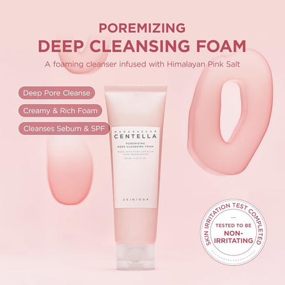 Poremizing Deep Cleansing Foam, 4.23 Fl.Oz, 125Ml, Makeup Remover, Korean Face Cleanser with Himalayan Pink Salt & Madagascar Centella Asiatica for Facial Pore Cleansing, Korean Skin Care