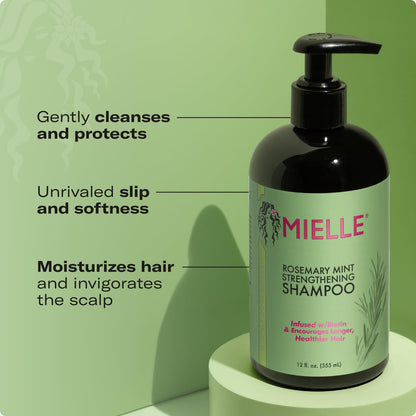 Rosemary Mint Hair Strengthening Biotin Shampoo - Moisturizing Hair Shampoo for Women and Men to Gently Cleanse, Repair & Protect Strands (12 Oz)