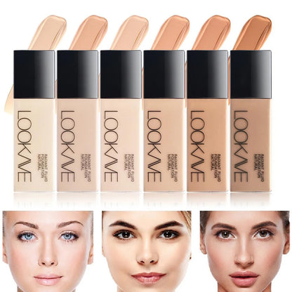 LOOKAVE Liquid Foundation Long Lasting Full Coverage Flawless Soft Matte Foundation Base Makeup Moisturizing Concealer CC Cream