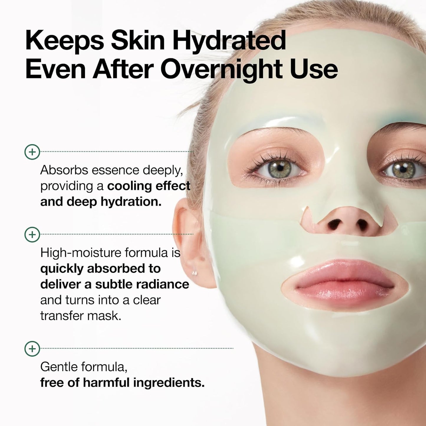 Heartleaf 70 Soothing Collagen Mask, Overnight Face Mask for Sensitive Skin, Hyaluronic Acid, Hydrating Facial Mask, Redness Relief, Natural Color, Korean Skincare, 1.34 Fl.Oz/4Ea