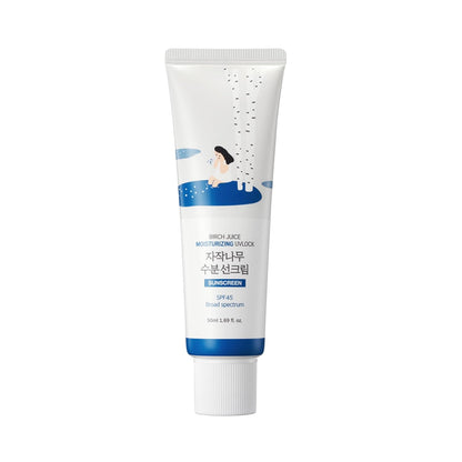 Birch Juice Moisturizing UV LOCK SPF 45, 1.69 Fl Oz, Hydrating Lotion-Like Lightweight Glow Sunscreen for Sensitive Skin, No White Cast, Fragrance-Free, Protector Solar, Korean Sunscreen