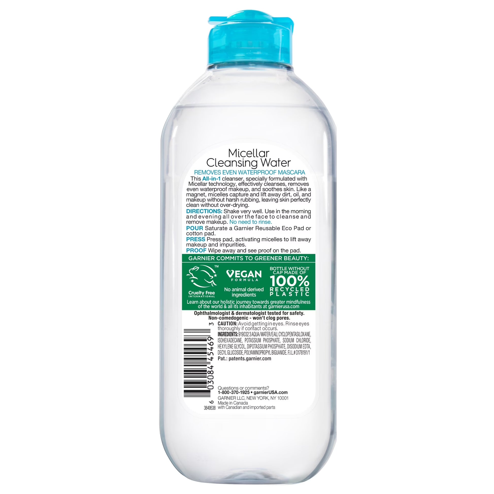 Skinactive Micellar Cleansing Water All in 1 Waterproof Makeup Remover, Face Cleanser, 13.5 Fl Oz