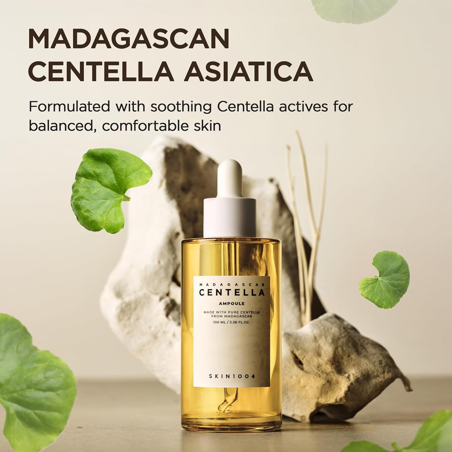 Madagascar Centella Ampoule, Korean Face Serum with Centella Asiatica for Hydrating & Moisturizing Care, Soothing Facial Serum for Skin Balance and Glow, Korean Skin Care, 3.38 Fl.Oz / 100 Ml