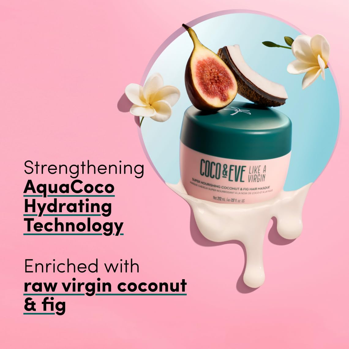 like a Virgin Hair Masque - Coconut & Fig Hair Mask for Dry Damaged Hair with Shea Butter & Argan Oil for Hair Repair & Hydration | Deep Conditioning Mask Hair Treatment (212 Ml)