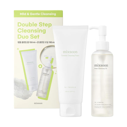 Double Cleansing Set 2-Step Routine, Cica Foam & Bean Cleansing Oil Face Wash Set Gentle Deep Clean and Hydrating Care 150Ml / 5.07 Fl.Oz., 195Ml / 6.59 Fl.Oz. Korean Glass Skin Care
