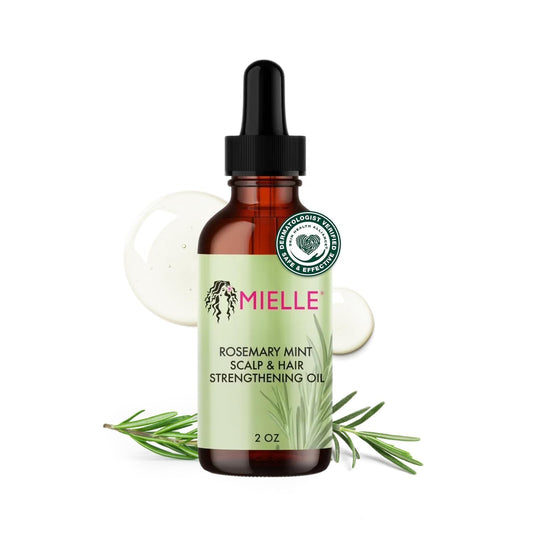 Organics Rosemary & Mint Hair Oil - Strengthening Biotin Oil Infused Frizzy & Damaged Hair Care - Split Ends & Dry Scalp Treatment to Support Longer, Healthier Strands, 2 Ounce