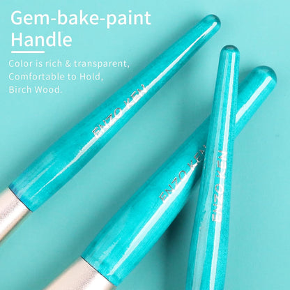Teal Blue Makeup Brushes Set with Case, Travel Makeup Brush Set Professional, Colorful Cosmetic Brushes Makeup Set, Soft Make up Brushes, Wood Make up Brushes Set, Makeup Brush Set Vegan.