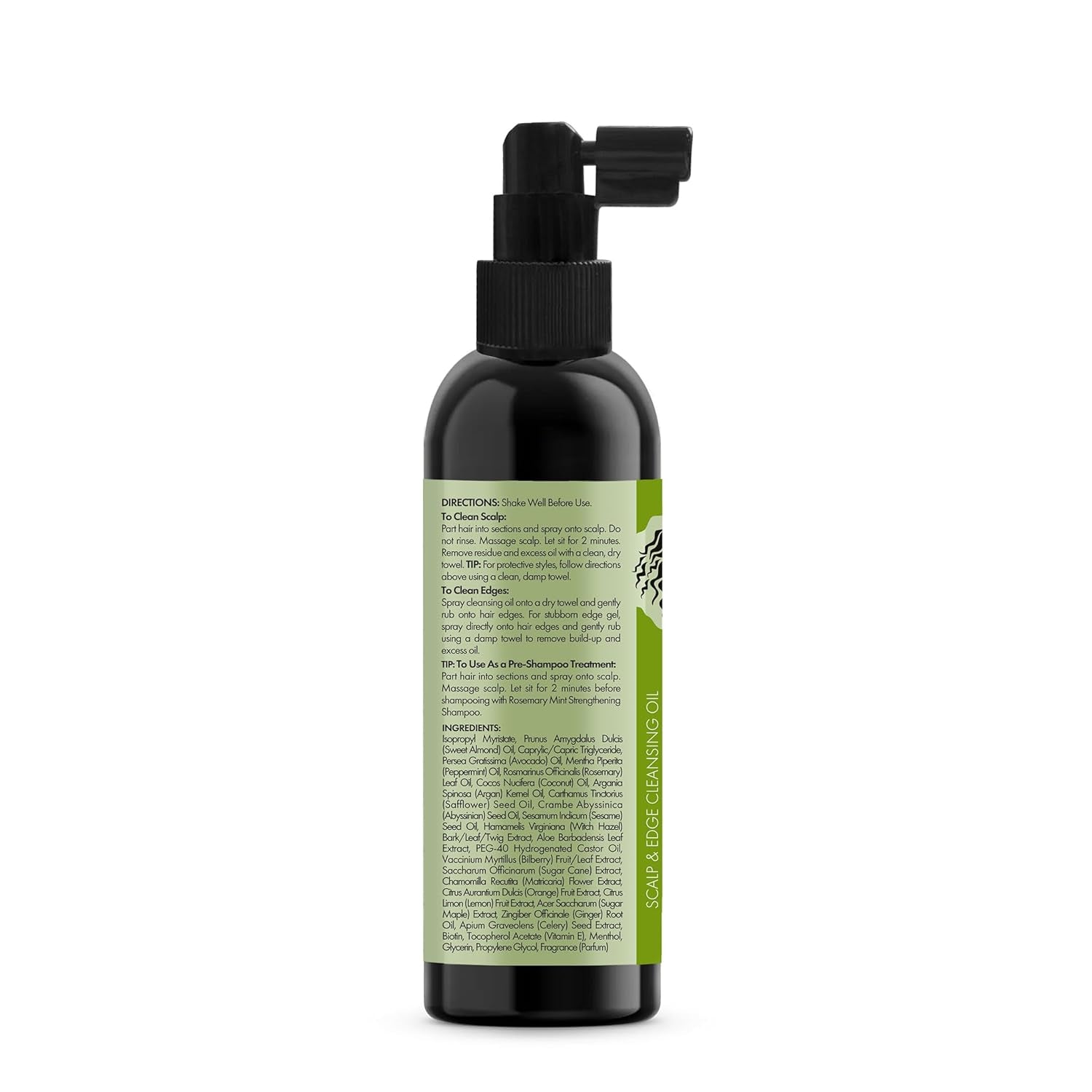 Rosemary & Mint Scalp & Edge Cleansing Hair Oil - No-Rinse Scalp Cleanser for Product Build up - Prolongs Hairstyles between Wash Days & Encourages Longer, Healthier Hair (4 Oz)