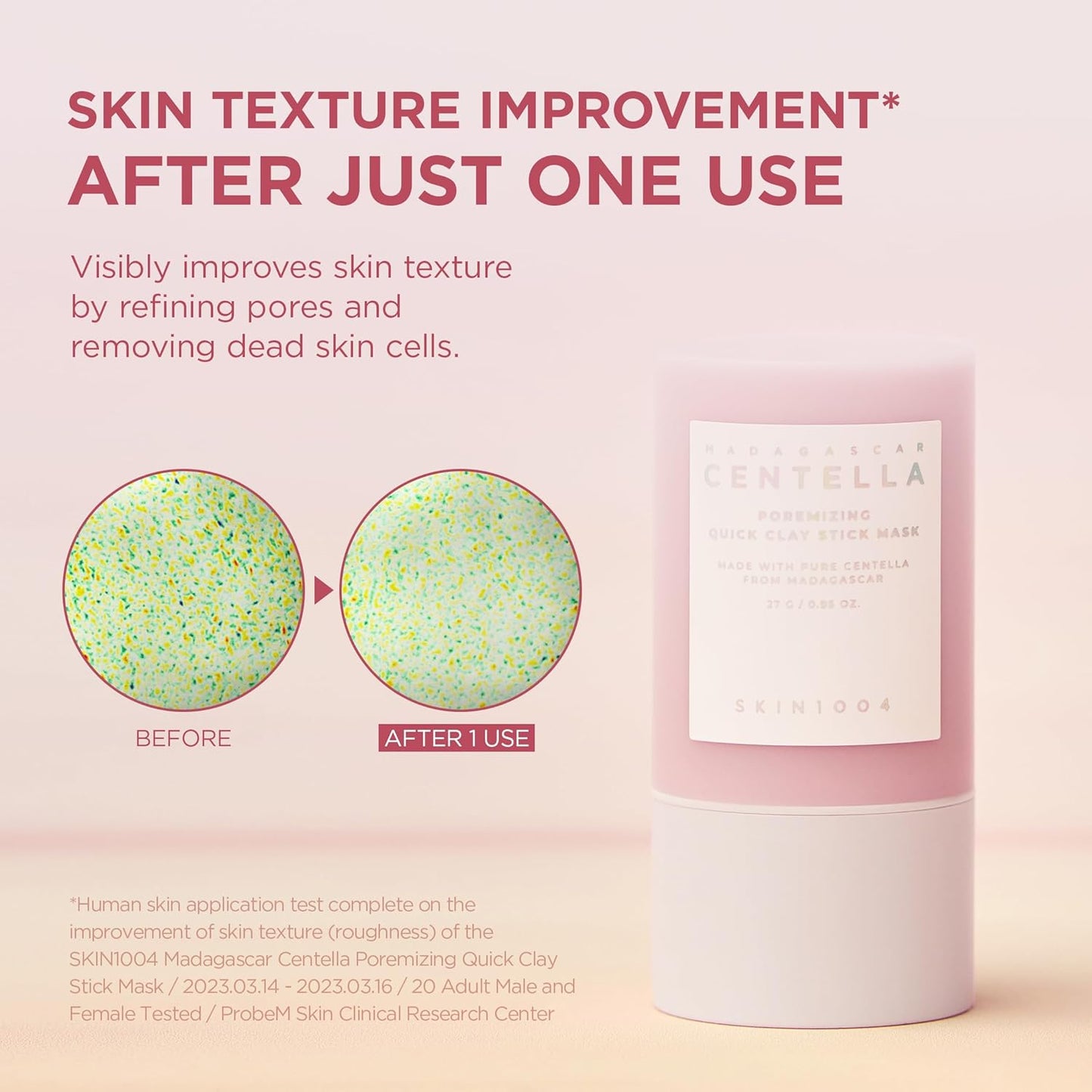 Poremizing Quick Clay Stick Mask, Face Mask Skincare for Pore Minimizing, Facial Clay Mask with Centella, Pore Minimizer for Sebum Control, Pink Mud Mask, Korean Skin Care, 0.95 Oz / 27G