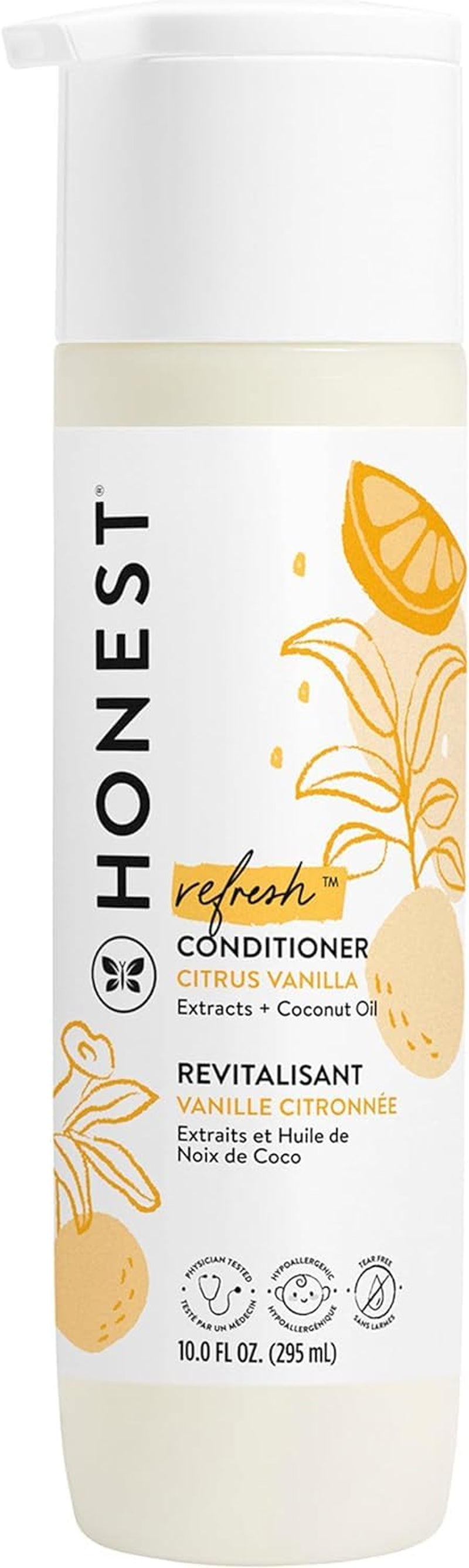 Silicone-Free Conditioner, Gentle Tear-Free, Hypoallergenic, Baby Hair Care with Naturally Derived Ingredients, Citrus Vanilla Refresh, 10 Fl Oz