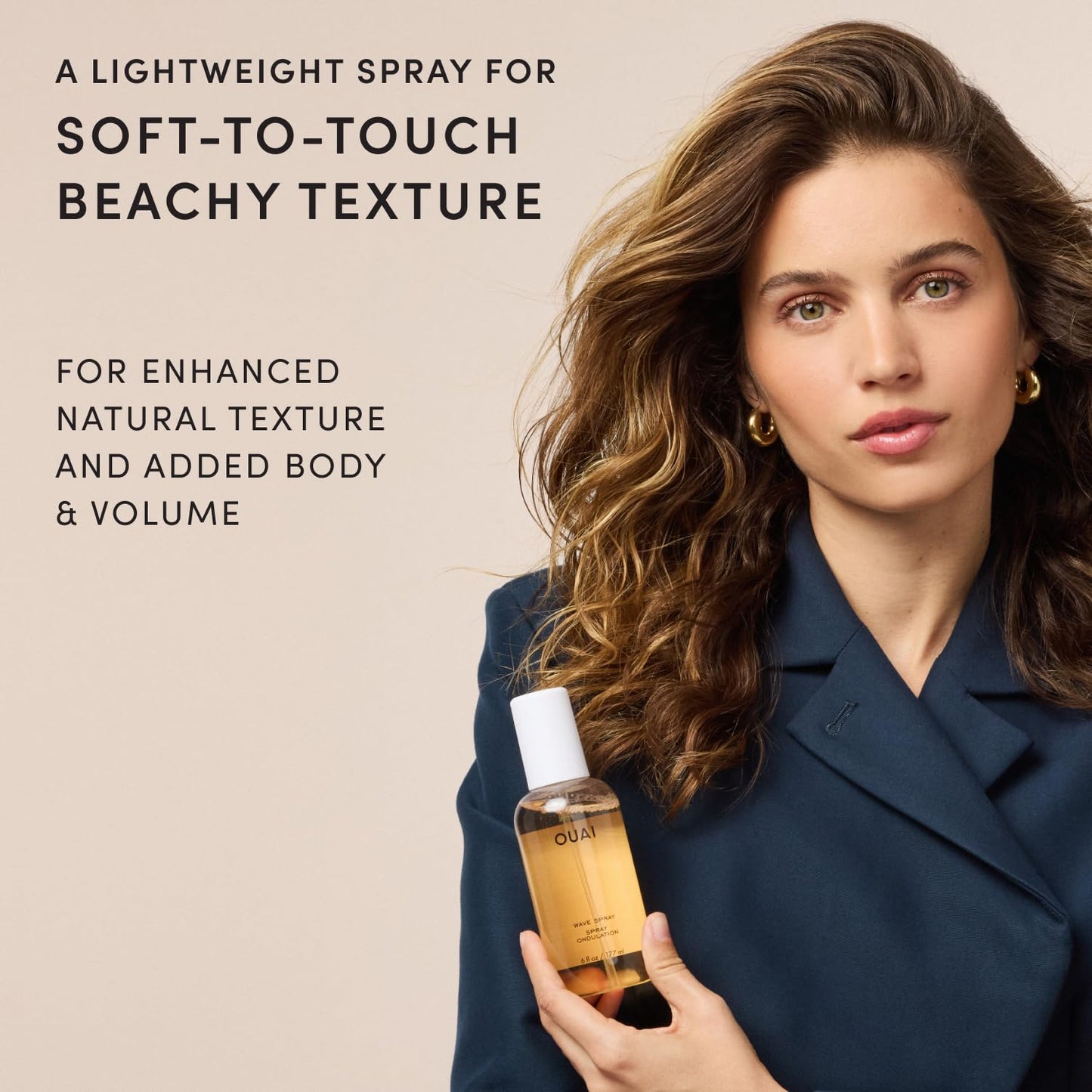 Wave Spray - Texture Spray for Hair with Coconut Oil & Rice Protein - Adds Texture, Volume & Shine for Beach Waves - Paraben Free, Safe for Color & Keratin-Treated Hair (6 Fl Oz)