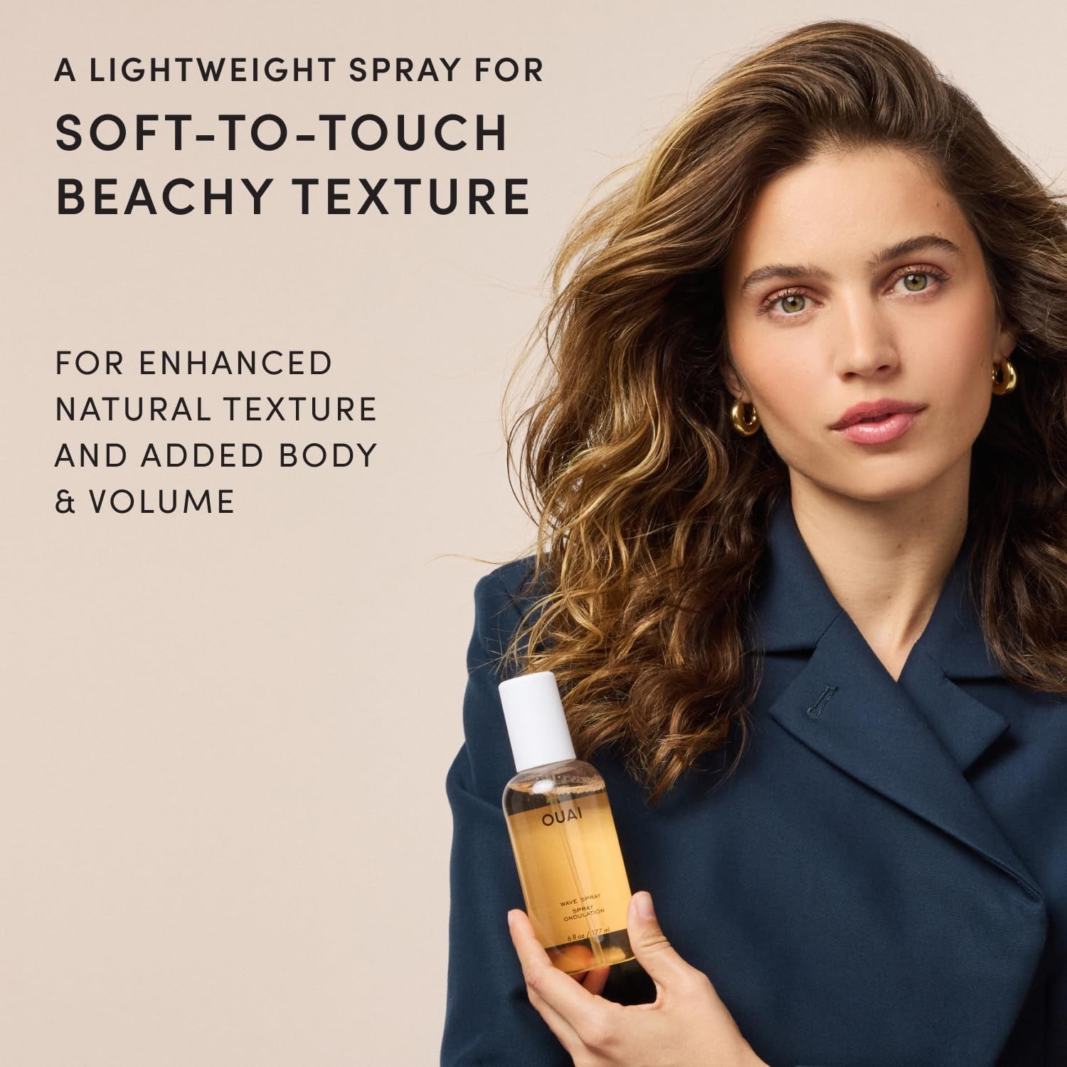 Wave Spray - Texture Spray for Hair with Coconut Oil & Rice Protein - Adds Texture, Volume & Shine for Beach Waves - Paraben Free, Safe for Color & Keratin-Treated Hair (6 Fl Oz)