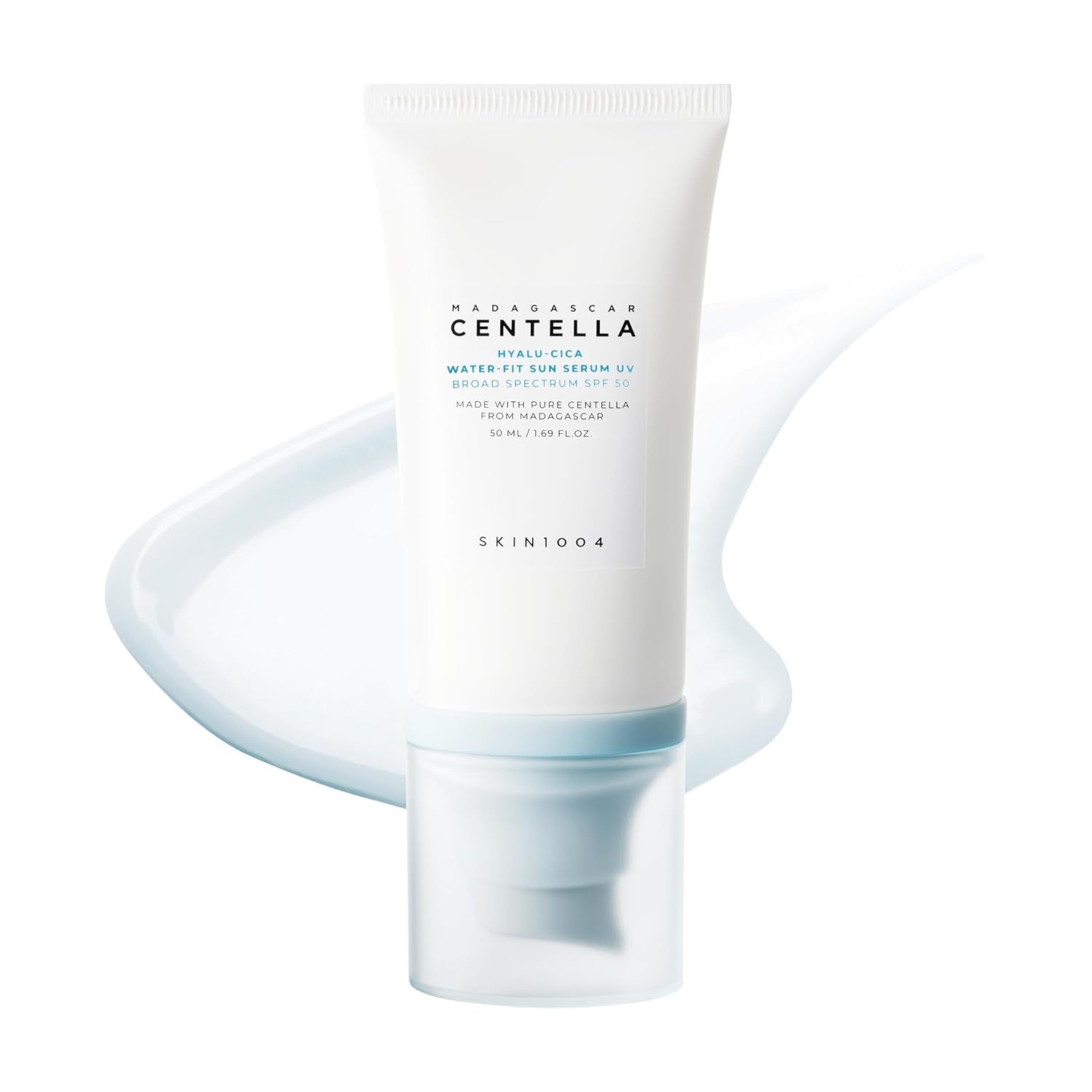 Centella Hyalu-Cica Water-Fit Sun Serum UV, Korean Sunscreen SPF 50, Centella Sunscreen, Travel Essentials, Sunscreen with Hyaluronic Acid, No White Cast, Korean Skin Care, 1.69 Fl.Oz / 50Ml