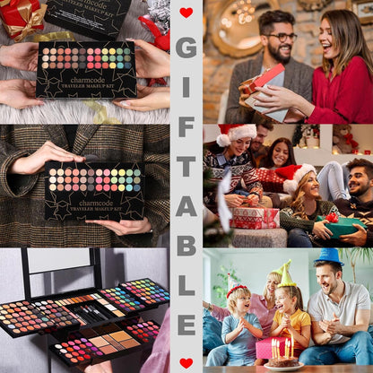 Professional Big Makeup Kit for Teens Girls & Women Full Kit, Beauty Case with Beginner Cosmetics Sets, All-In-One Make up Gift Box with Lipgloss, Eyeshadow,Blush,Highlight,Brow&Liner Pens,Brush,Etc