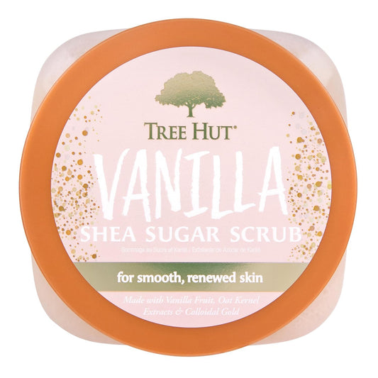 Vanilla Body Scrub, Exfoliating & Hydrating Sugar Scrub with Shea Butter & Essential Oils, Smooth Skin, Body Exfoliator for All Skin Types, Self Care Gifts for Women, Vegan, 18 Oz