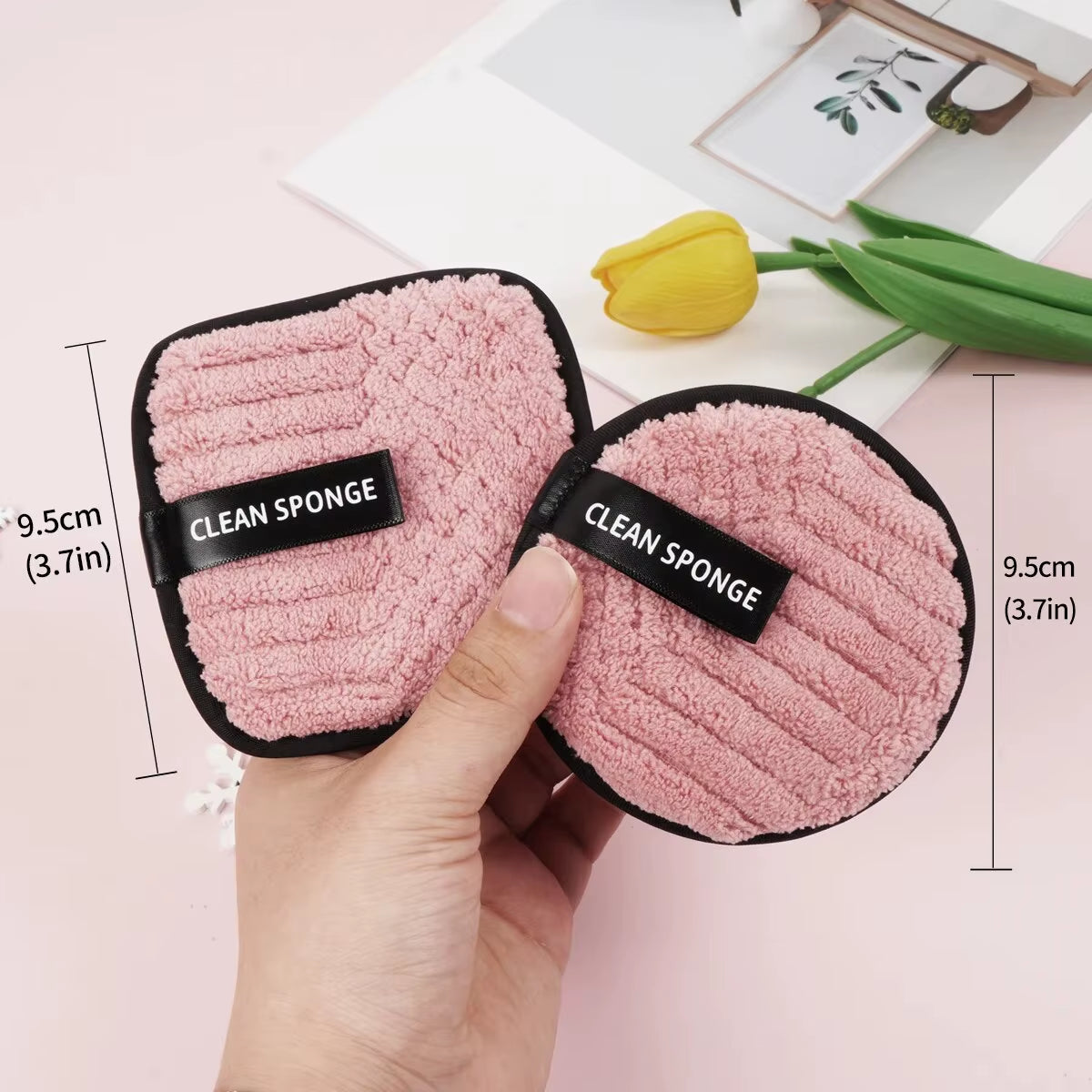 10Pcs Makeup Remover Microfiber Cotton Pad Cosmetics Washable Makeup Towel Cleaning Sponge Skin Care Tool