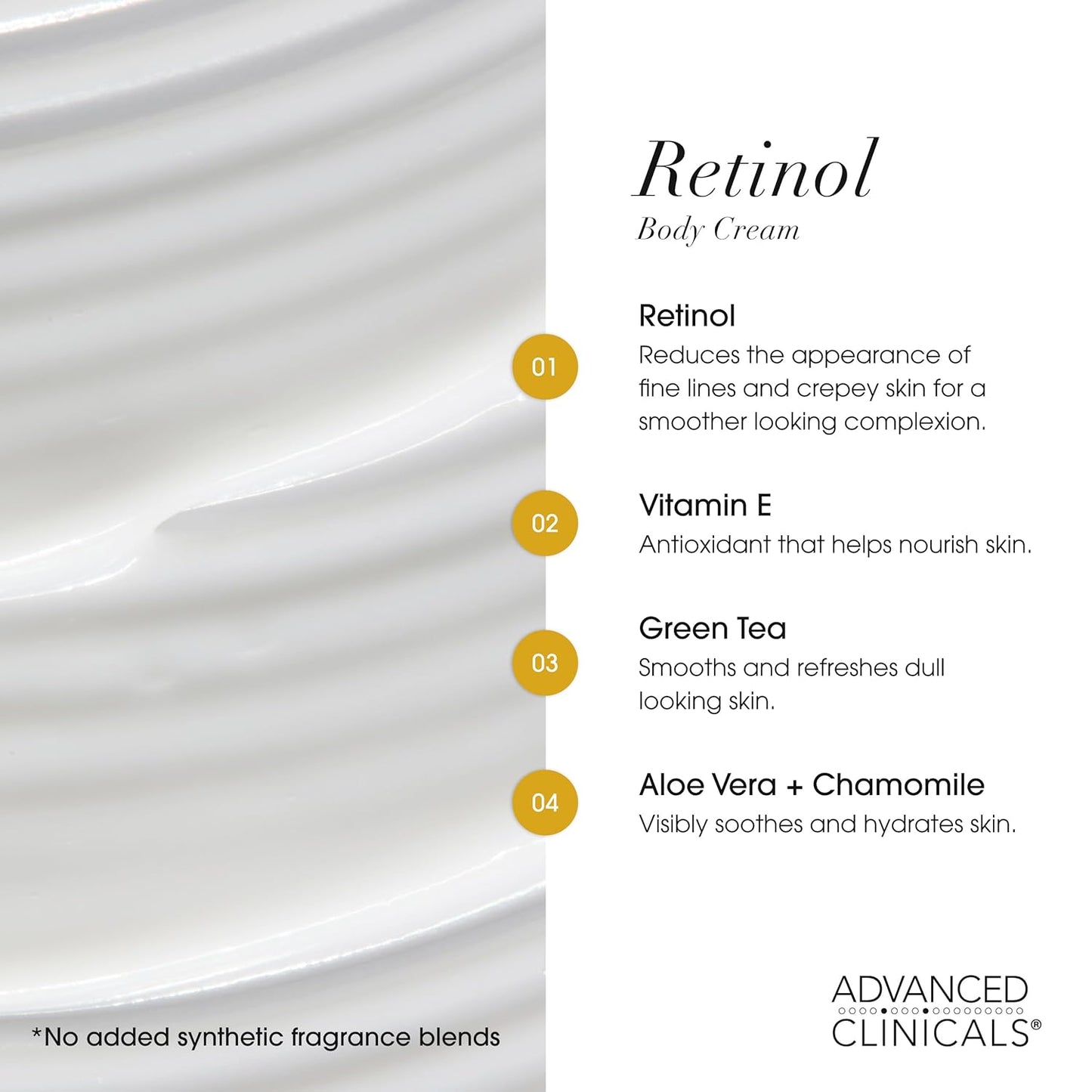 Retinol Body Lotion & Face Moisturizer | Visible anti Aging Skin Care Retinol Body Cream for Women & Men Targets Look of Fine Lines, Wrinkles, & Crepe Looking Dry Skin, 16 Ounce
