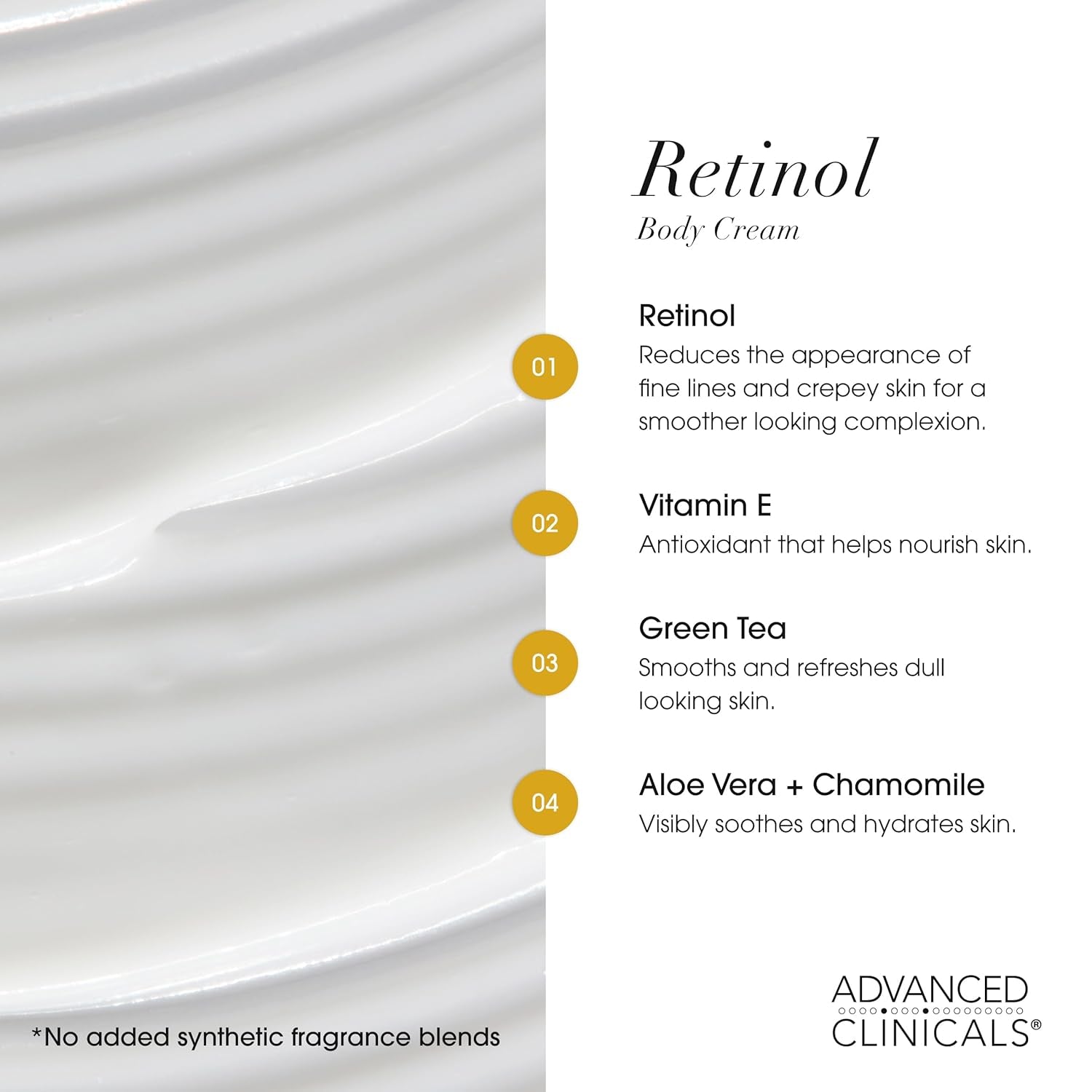 Retinol Body Lotion & Face Moisturizer | Visible anti Aging Skin Care Retinol Body Cream for Women & Men Targets Look of Fine Lines, Wrinkles, & Crepe Looking Dry Skin, 16 Ounce