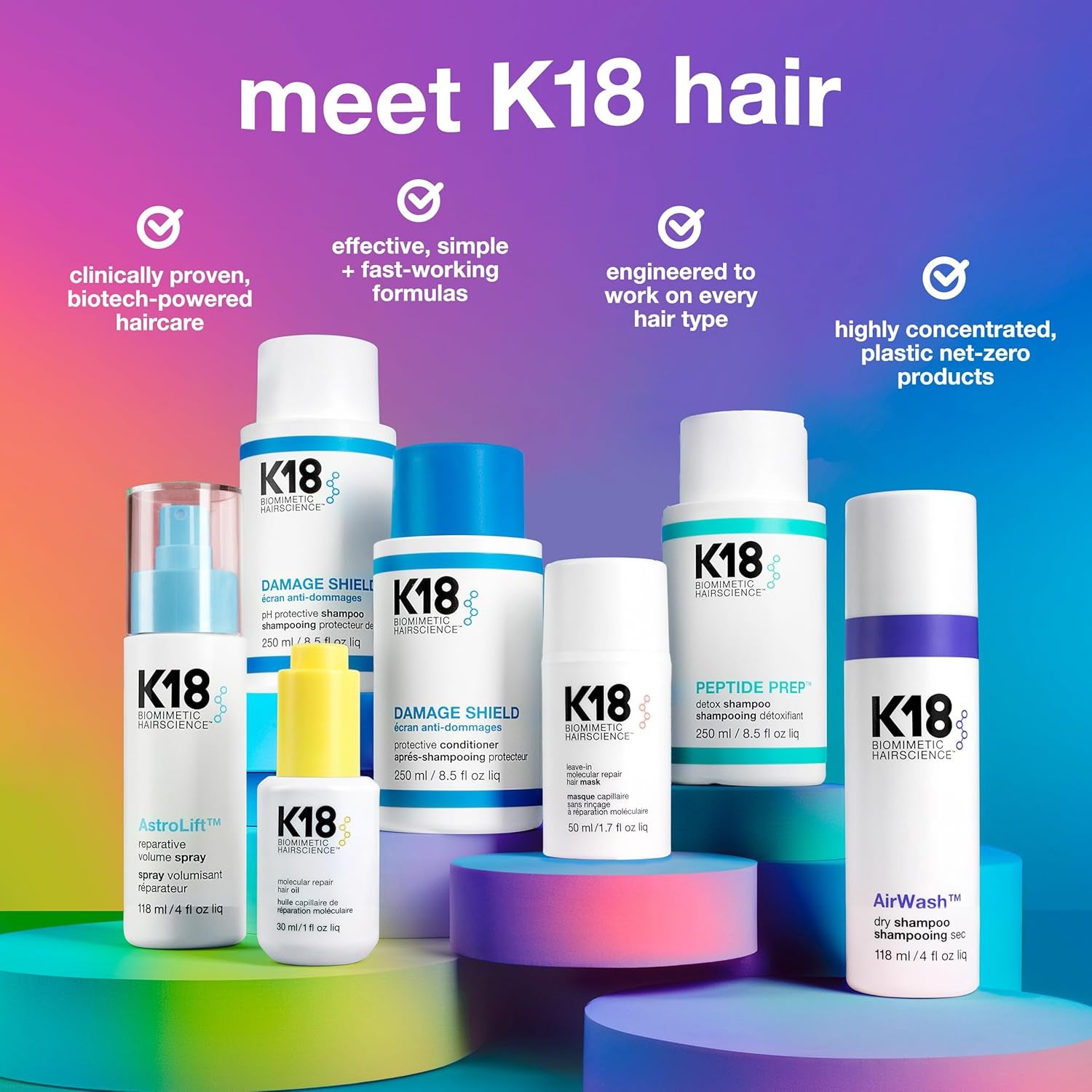 K18 Molecular Repair Hair Oil, Weightless Oil for Stronger, Healthier Hair, Suitable for All Hair Types