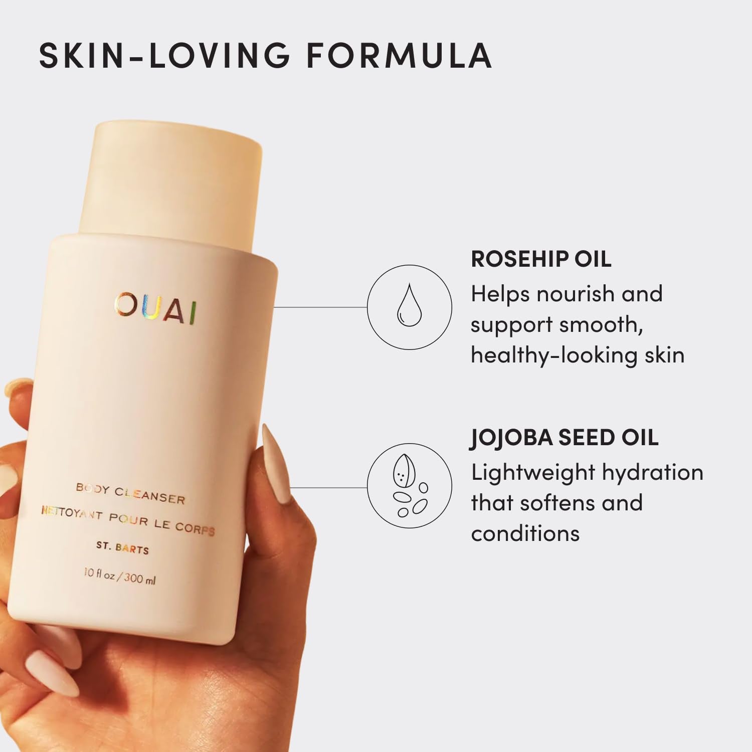 Body Cleanser, St. Barts - Foaming Body Wash with Jojoba Oil and Rosehip Oil to Hydrate, Nurture, Balance and Soften Skin - Paraben, Phthalate and Sulfate Free Skin Care Products (10 Fl Oz)