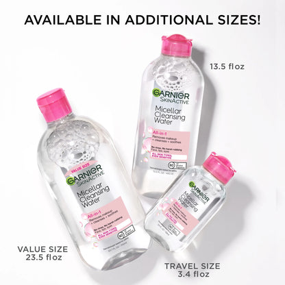 Skinactive Micellar Cleansing Water All in 1 Makeup Remover, Face Cleanser, 23.7 Fl Oz