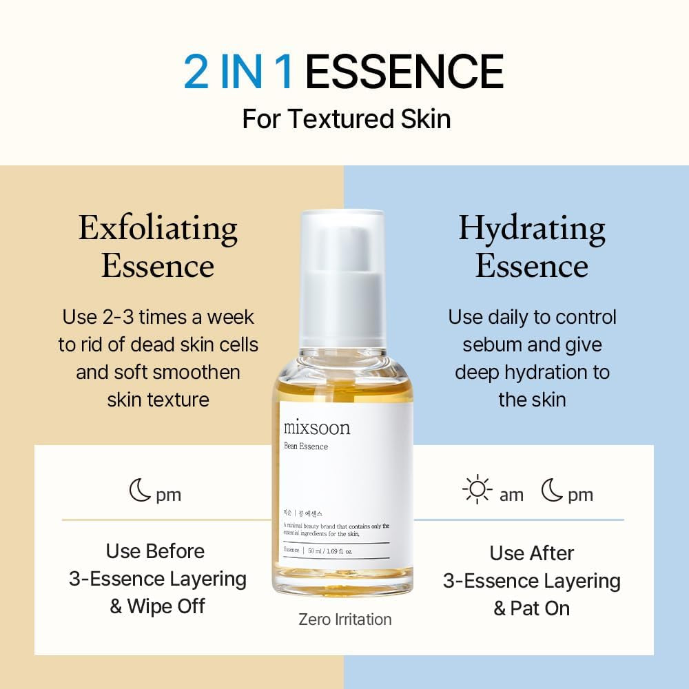 Bean Essence Exfoliating, AHA Moisturizer for Hydrating, Fermented Bean Extract, Gentle Formula for Smooth Skin 50Ml / 1.69 Fl.Oz. Korean Glass Skin Care